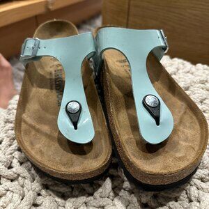 Birkenstock Gizeh Light Blue Sandals Size 38 NWOT